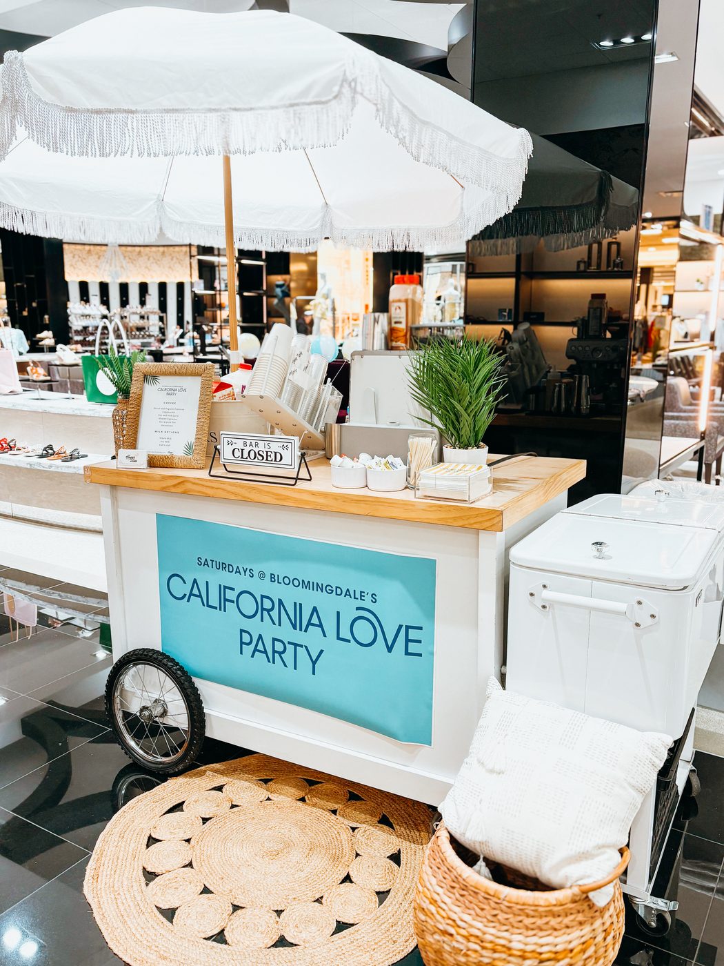 Sugar On The Rim matcha cart at a California Love Party event